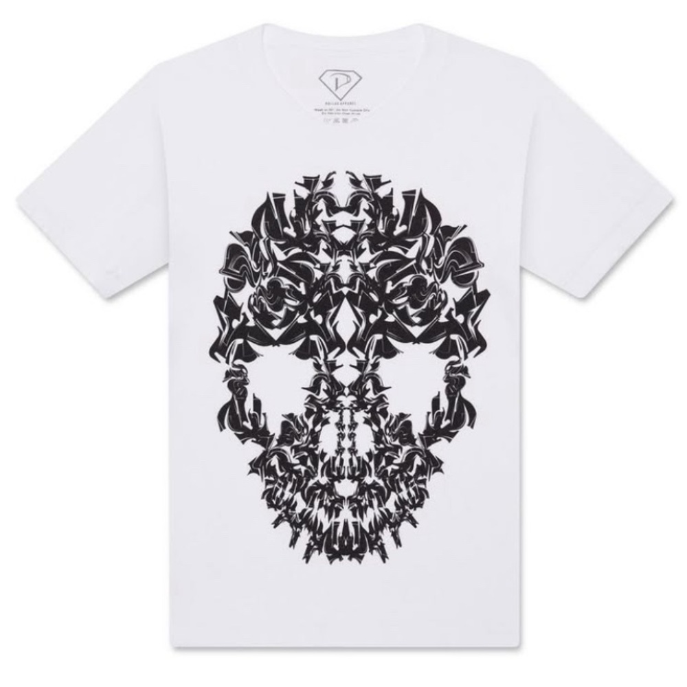 Black & White Graffiti Skull Unisex T-Shirt